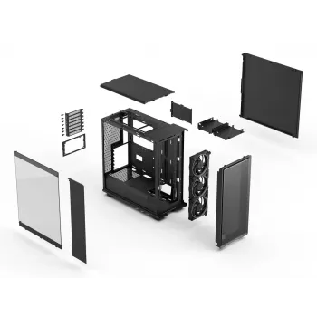 Kompiuterio korpusas Fractal Design Epoch Black TG RGB Light Tint Midi Tower juodas