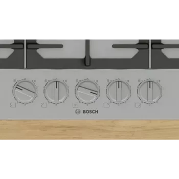 Bosch Serie 6 PCQ7A5I90 dujinė kaitlentė Nerūdijantis plienas Įmontuojama 75 cm Dujinė 5 zona(-ų)