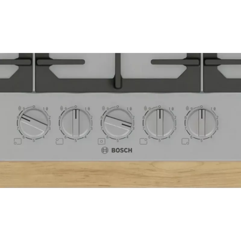 Bosch Serie 6 PCQ7A5I90 dujinė kaitlentė Nerūdijantis plienas Įmontuojama 75 cm Dujinė 5 zona(-ų)