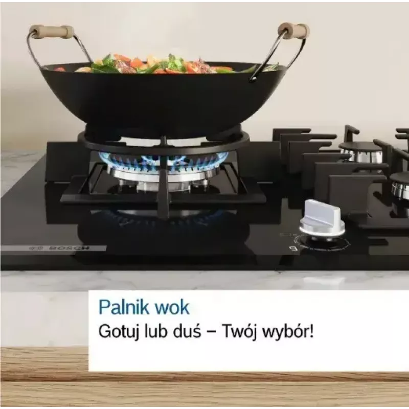 Bosch Serie 6 PCQ7A5I90 dujinė kaitlentė Nerūdijantis plienas Įmontuojama 75 cm Dujinė 5 zona(-ų)