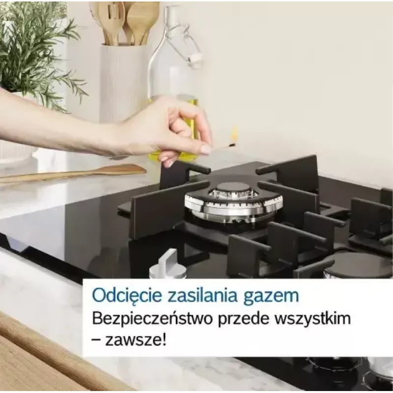 Bosch Serie 6 PCQ7A5I90 dujinė kaitlentė Nerūdijantis plienas Įmontuojama 75 cm Dujinė 5 zona(-ų)