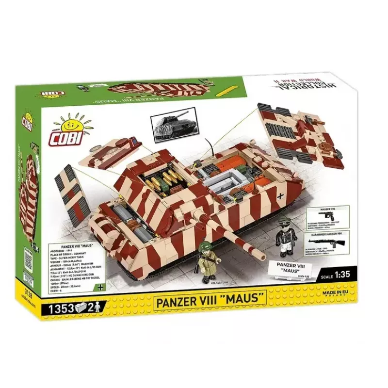 Cobi Konstruktorius Panzer VIII Maus 1:35 modelis COBI-3138, detalizuota karinės technikos replika