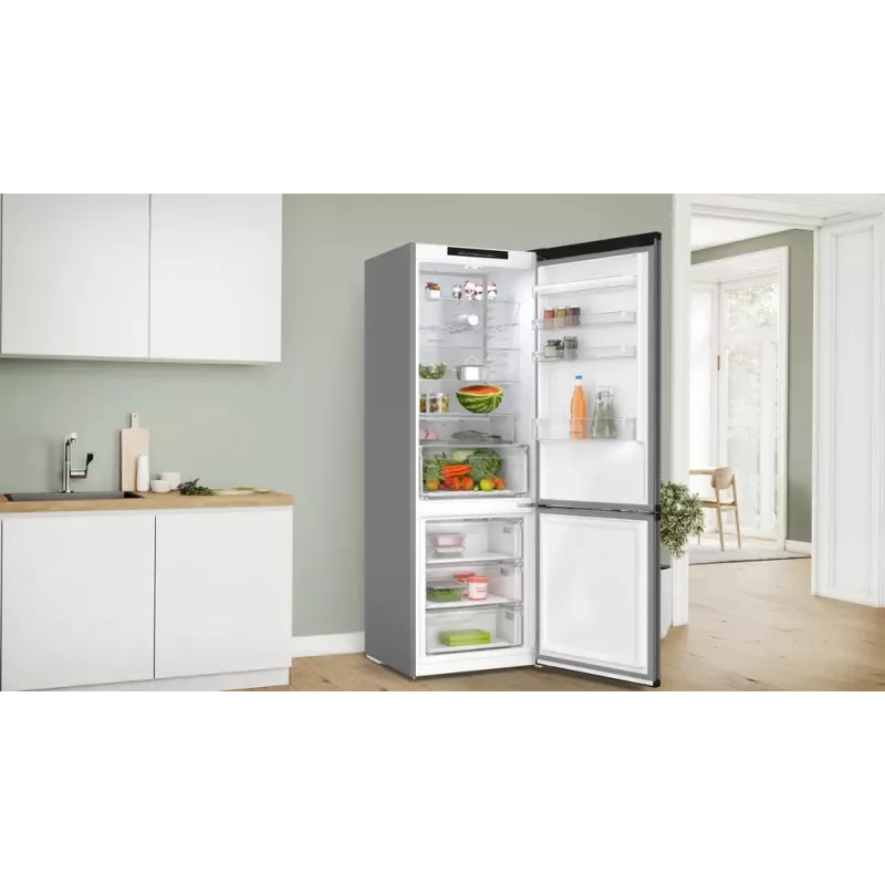 Šaldytuvas su šaldikliu Bosch Serie 4 KGN49OCAF, laisvai pastatomas, 440 L bendras, antracitas, No Frost