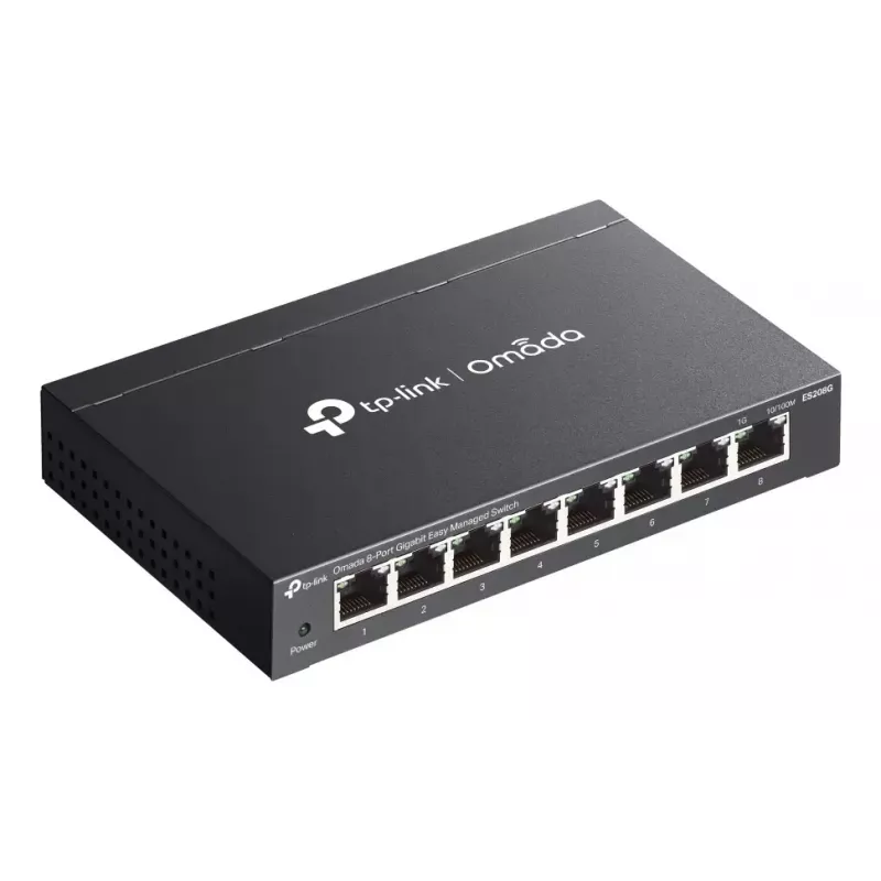 TP-Link Omada ES208G valdomas L2 tinklo jungiklis Gigabit Ethernet (10/100/1000) juodas