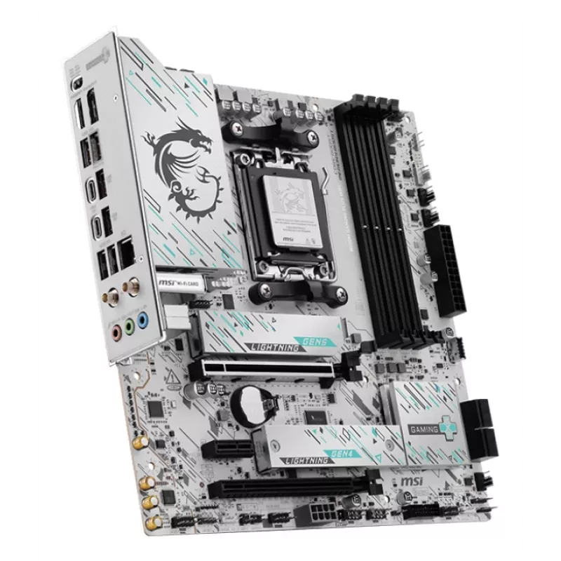 Motininė plokštė MSI B850M GAMING PLUS WIFI — AMD B850, lizdas AM5, micro ATX, DDR5, 4x DIMM, 3x M.2, Wi‑Fi 7, 5Gb LAN