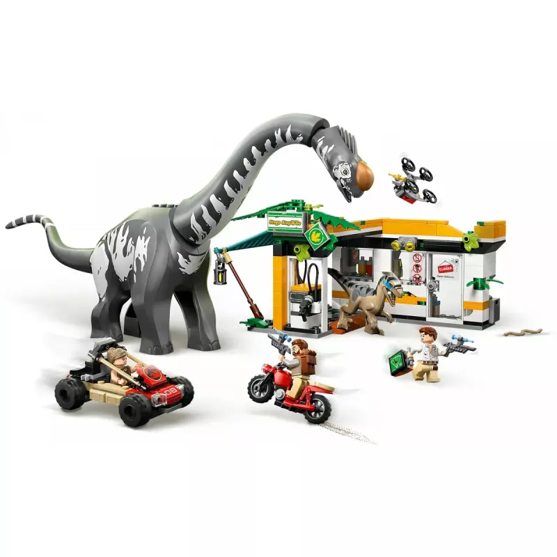LEGO Jurassic World rinkinys 76973 — Raptor ir Titanosaurus su 3 figūrėlėmis, 582 detalės, nuo 7 metų