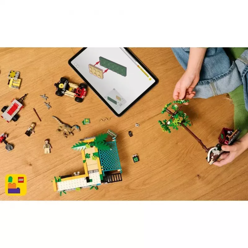 LEGO Jurassic World rinkinys 76973 — Raptor ir Titanosaurus su 3 figūrėlėmis, 582 detalės, nuo 7 metų