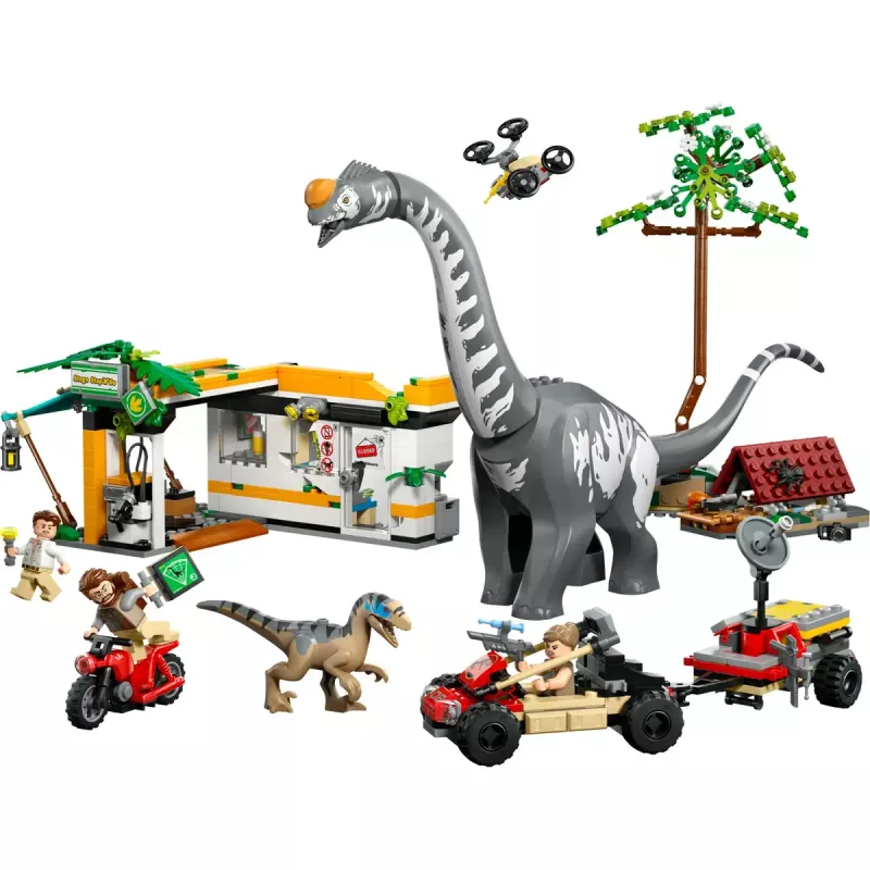 LEGO Jurassic World rinkinys 76973 — Raptor ir Titanosaurus su 3 figūrėlėmis, 582 detalės, nuo 7 metų