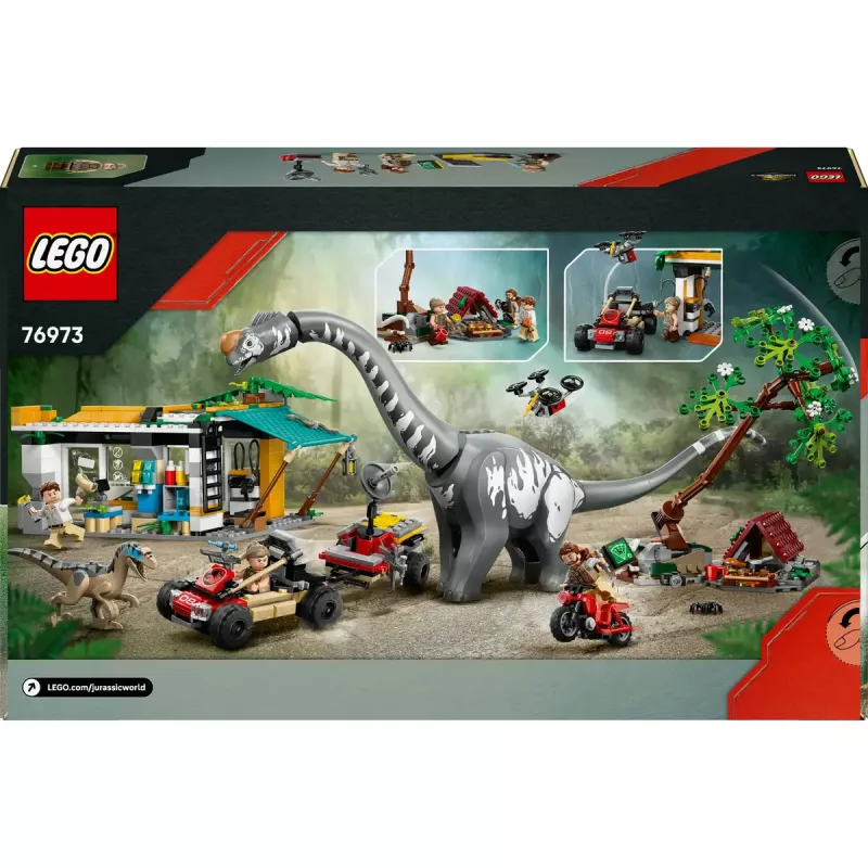 LEGO Jurassic World rinkinys 76973 — Raptor ir Titanosaurus su 3 figūrėlėmis, 582 detalės, nuo 7 metų