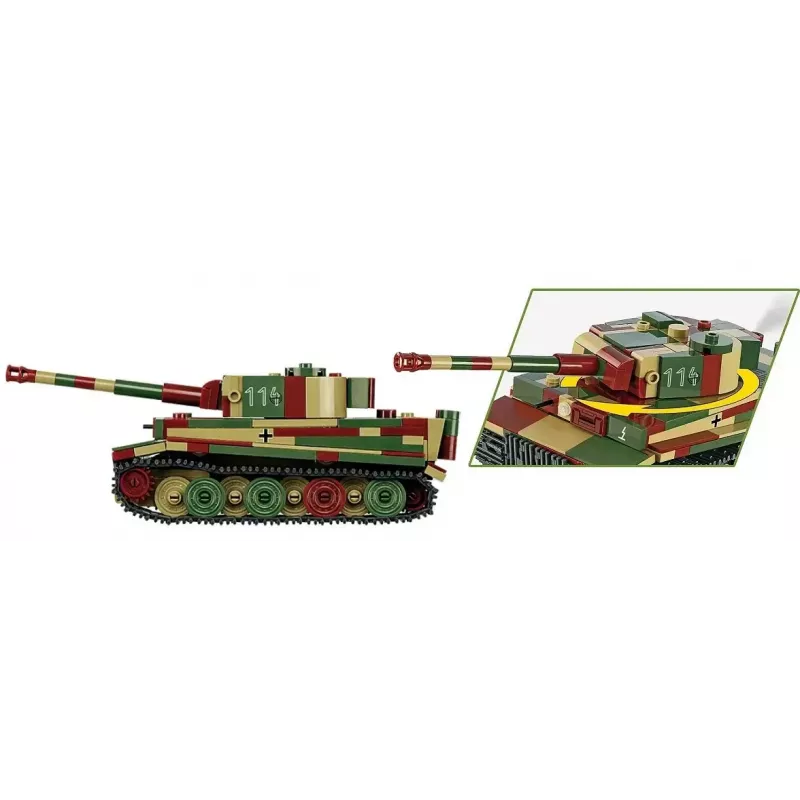 Konstrukcinis modelis Cobi Pz.Kpfw. VI Tiger Ausf. E 1:35 masteliu, detalūs blokeliai