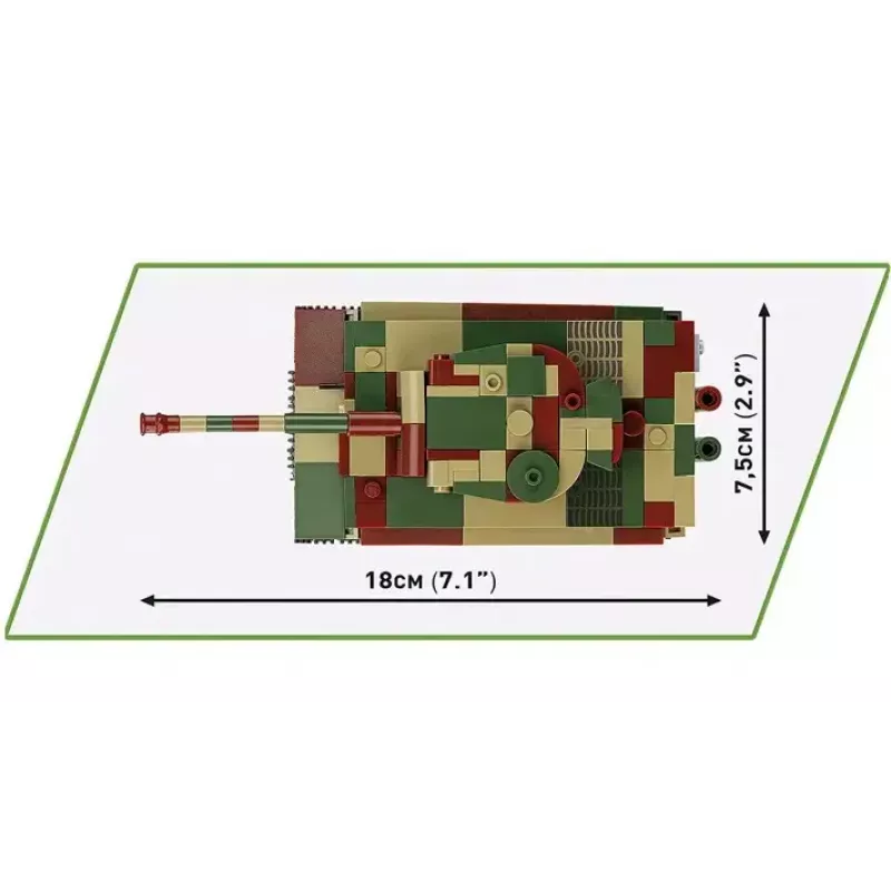 Konstrukcinis modelis Cobi Pz.Kpfw. VI Tiger Ausf. E 1:35 masteliu, detalūs blokeliai