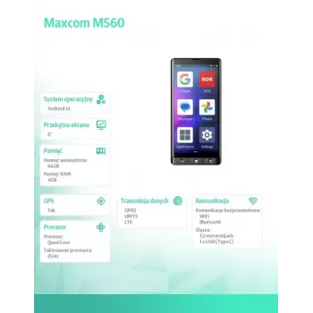 Išmanusis telefonas MAXCOM MS601 4G 6.0 col. 32GB juodas