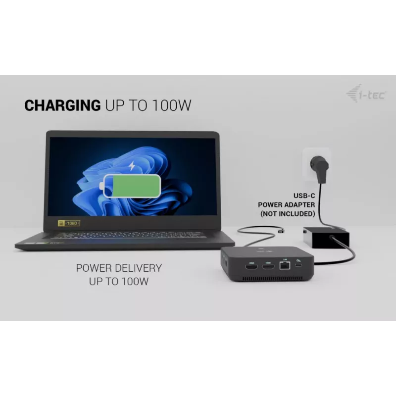 USB-C DisplayPort į dvigubą HDMI adapteris ITEC C31TRIPLEVIDEODPPRO 4K 60Hz, 100W galios perdavimas