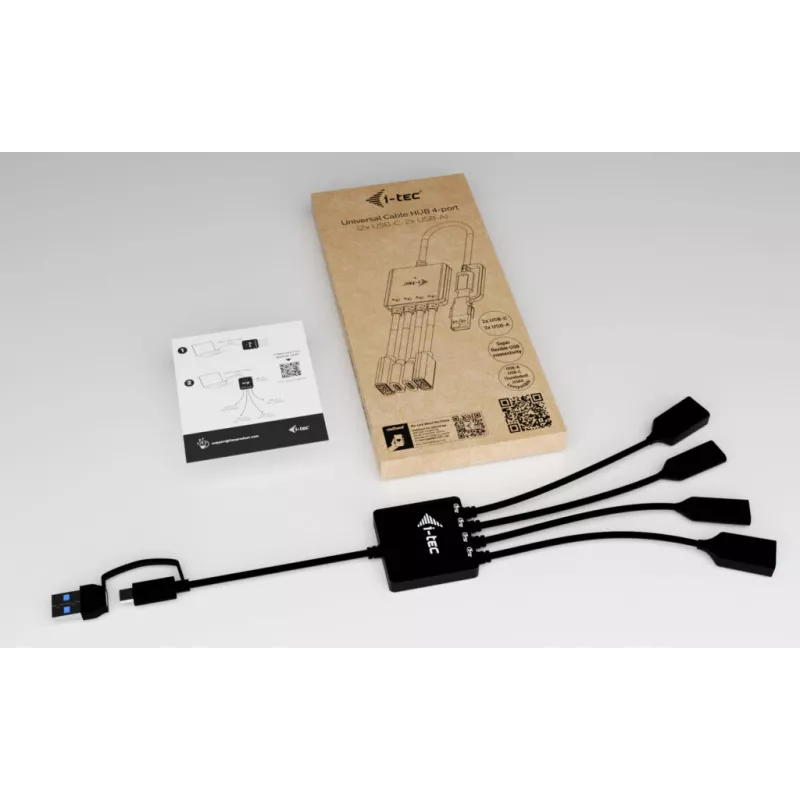i-tec USB-C/USB-A kabelinis HUB 4 prievadai (2x USB-C, 2x USB-A)