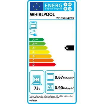 Whirlpool WOI5S8HM1SXA 73 L juoda, nerūdijantis plienas