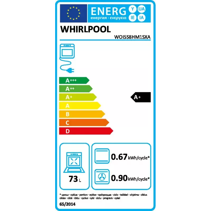 Whirlpool WOI5S8HM1SXA 73 L juoda, nerūdijantis plienas