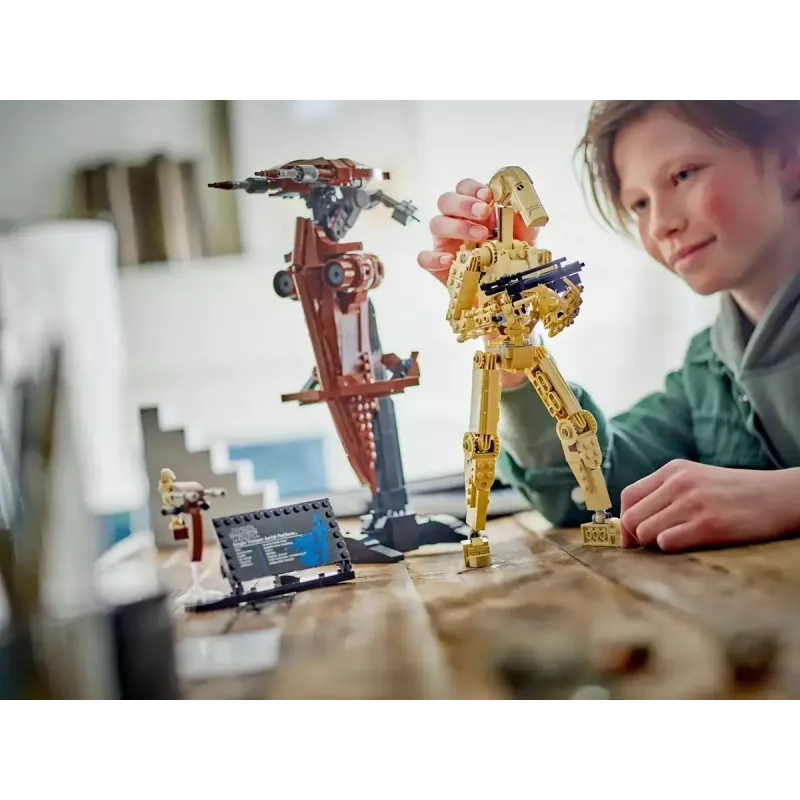 LEGO Star Wars Battle Droid su STAP 75428 – 1088 dalių, 1 minifigūrėlė, demonstravimo dydis 140×380×300 mm