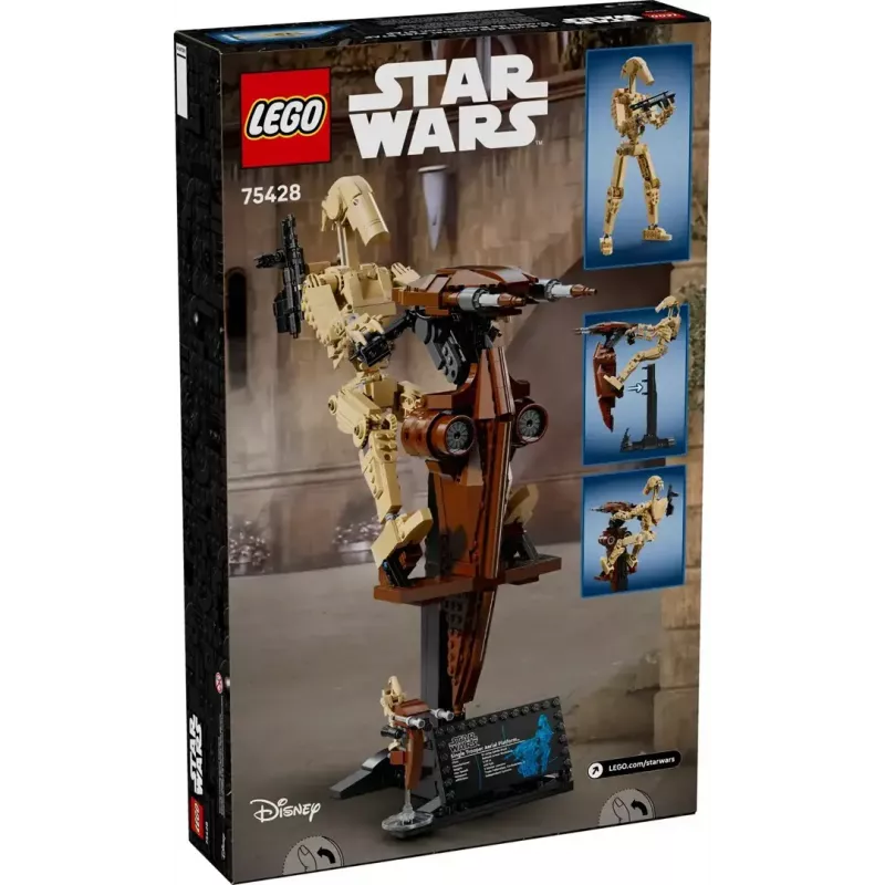 LEGO Star Wars Battle Droid su STAP 75428 – 1088 dalių, 1 minifigūrėlė, demonstravimo dydis 140×380×300 mm