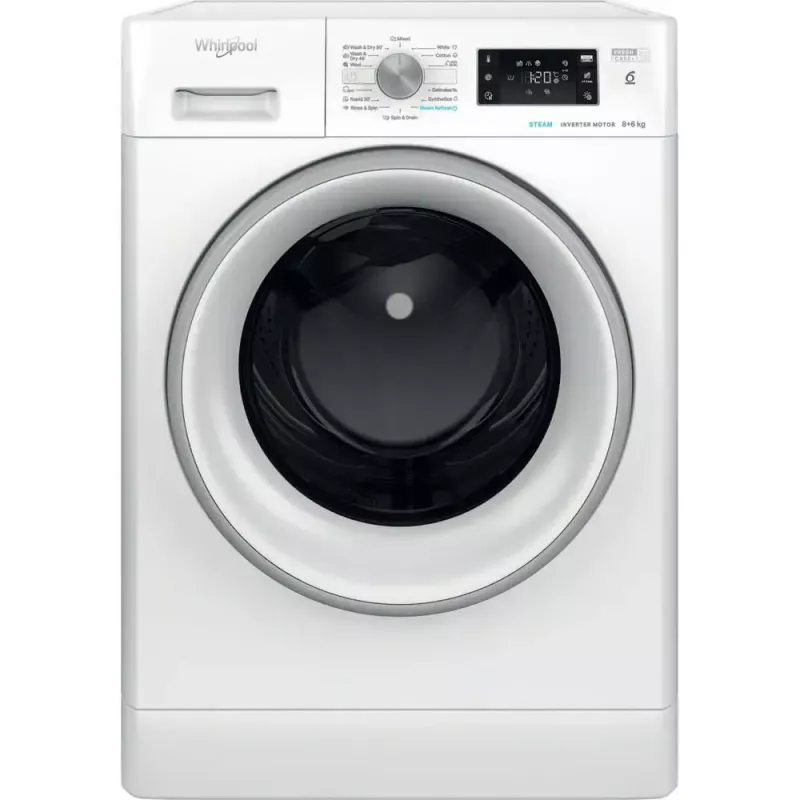 Skalbimo džiovinimo mašina WHIRLPOOL FFWDB 864489 SV EE priekinio pakrovimo 6 kg 1400 RPM balta