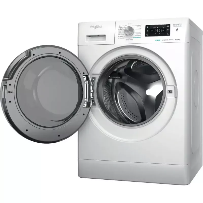Skalbimo džiovinimo mašina WHIRLPOOL FFWDB 864489 SV EE priekinio pakrovimo 6 kg 1400 RPM balta