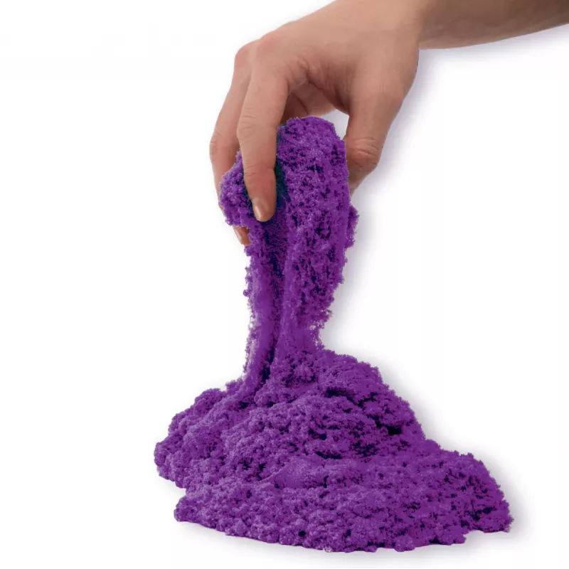 Kinetic Sand 2lbs Violetinis žaidimų smėlis, formuojamas sensorinis žaislas vaikams, daugkartinio naudojimo maišelis (pakuotė gali skirtis), nuo 3 metų