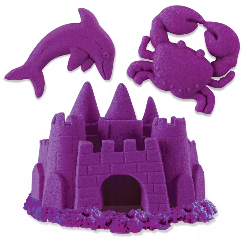 Kinetic Sand 2lbs Violetinis žaidimų smėlis, formuojamas sensorinis žaislas vaikams, daugkartinio naudojimo maišelis (pakuotė gali skirtis), nuo 3 metų