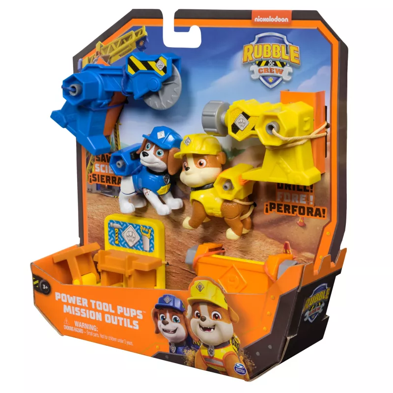 Figūrų rinkinys Usorteret Rubble & Wheeler Power Tool Pups su 2 įrankiais ir 2 statybiniais aksesuarais, nuo 3 m.