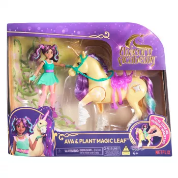 Unicorn Academy, Ava & Plant Magic Lapelis su Šviesos Efektu, 2 Jojimo Aksesuarai, Lėlės ir Vienaragiai Mergaitėms nuo 4 Metų