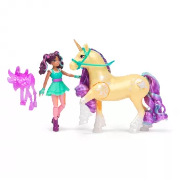 Unicorn Academy, Ava & Plant Magic Lapelis su Šviesos Efektu, 2 Jojimo Aksesuarai, Lėlės ir Vienaragiai Mergaitėms nuo 4 Metų