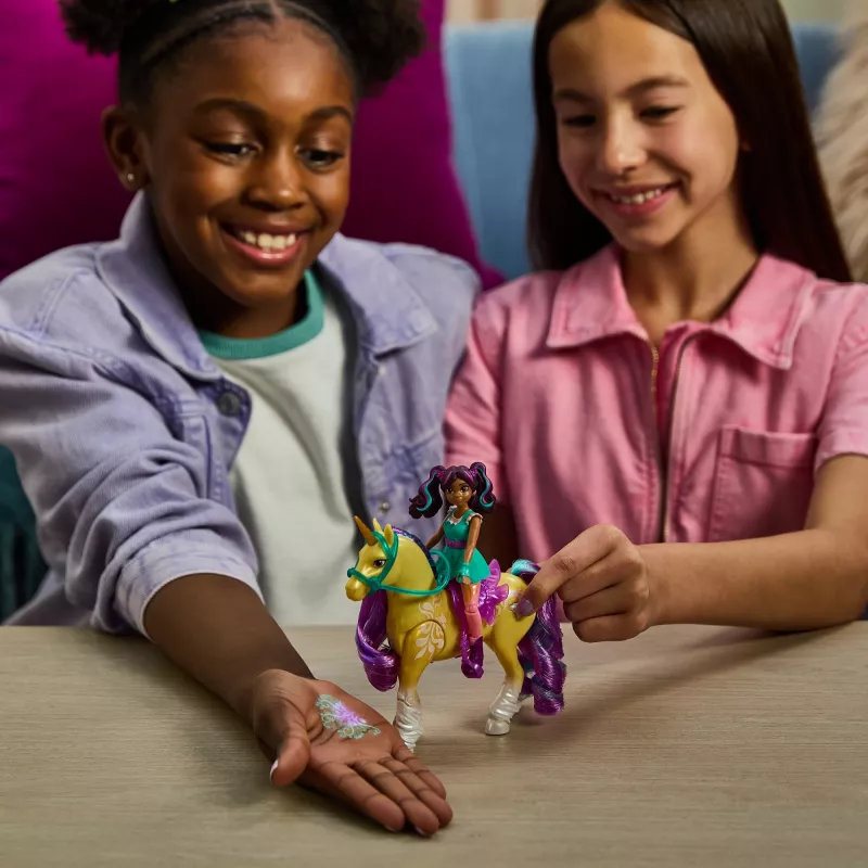 Unicorn Academy, Ava & Plant Magic Lapelis su Šviesos Efektu, 2 Jojimo Aksesuarai, Lėlės ir Vienaragiai Mergaitėms nuo 4 Metų