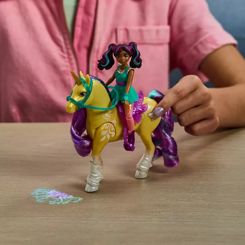 Unicorn Academy, Ava & Plant Magic Lapelis su Šviesos Efektu, 2 Jojimo Aksesuarai, Lėlės ir Vienaragiai Mergaitėms nuo 4 Metų