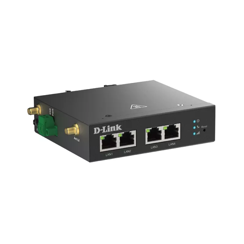 Maršrutizatorius koriniam tinklui D-Link DWM-314-T 4G LTE VPN juodas DIN bėgeliui