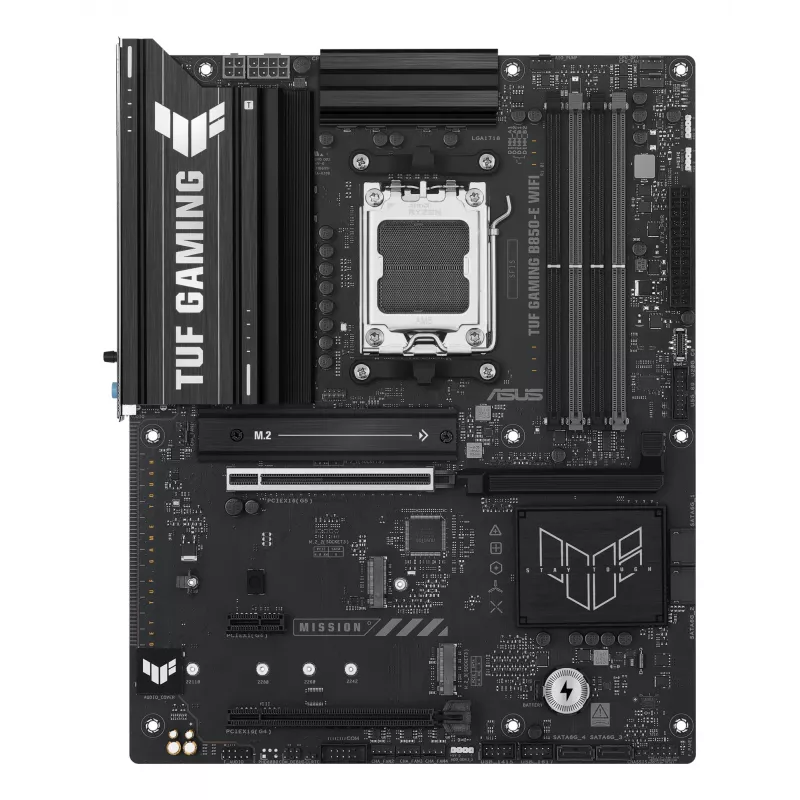 Motininė plokštė ASUS TUF GAMING B850-E WIFI, AMD B850, Socket AM5, ATX, DDR5, 4x DIMM, 3x M.2, Wi‑Fi 6E, 2.5Gb LAN