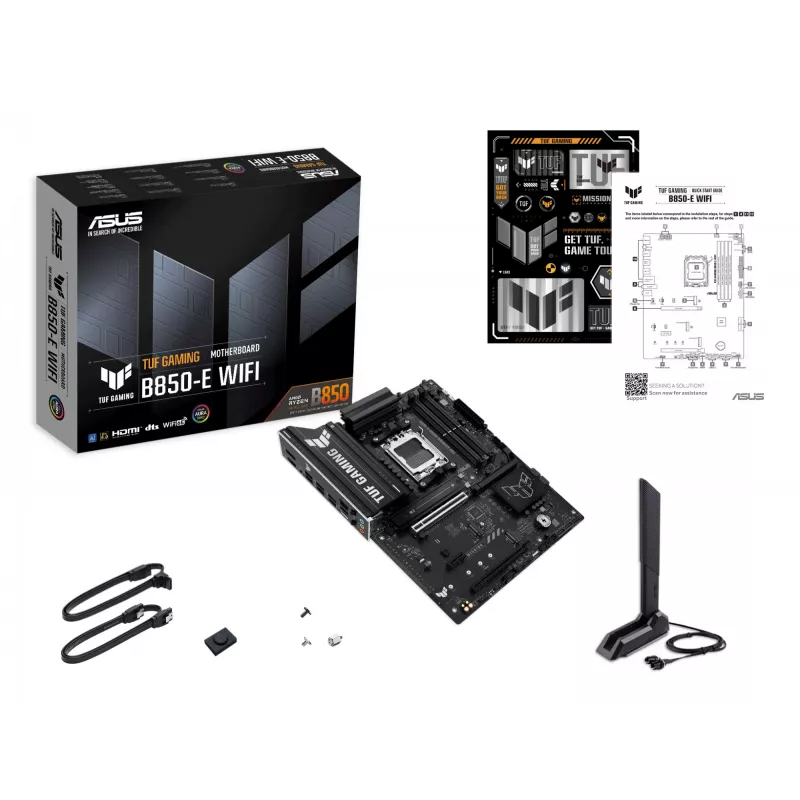 Motininė plokštė ASUS TUF GAMING B850-E WIFI, AMD B850, Socket AM5, ATX, DDR5, 4x DIMM, 3x M.2, Wi‑Fi 6E, 2.5Gb LAN