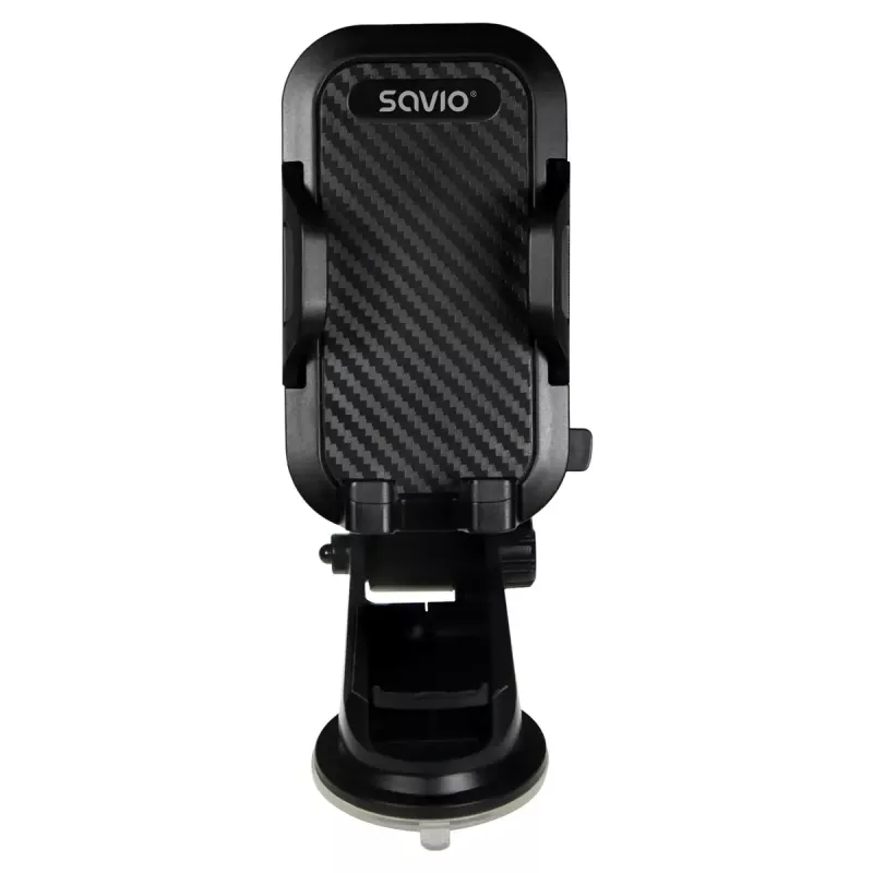 Savio CH-04 automobilinis telefono laikiklis, tvirtinamas prie priekinio stiklo / prietaisų skydelio, juodas