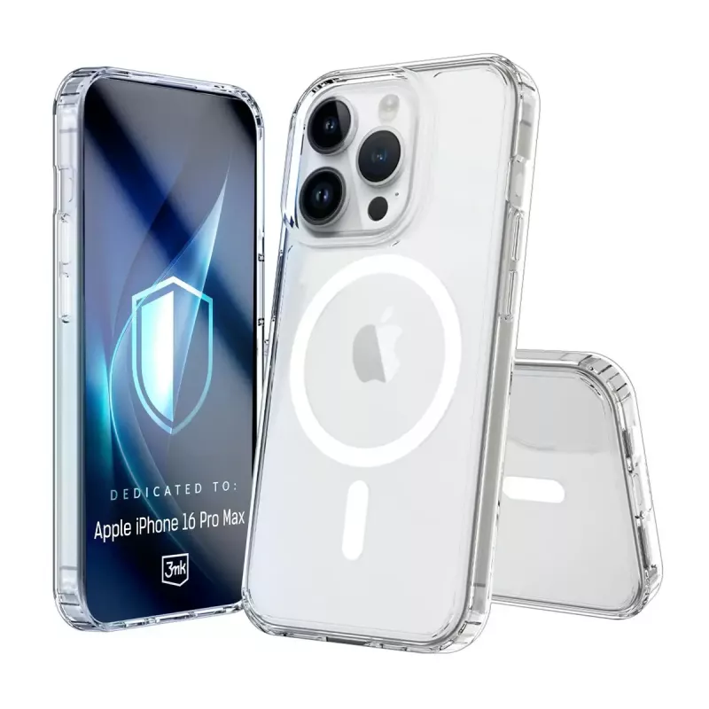 3MK Armor MagCase apsauginis dėklas iPhone 16 Pro Max, MagSafe, permatomas, TPU