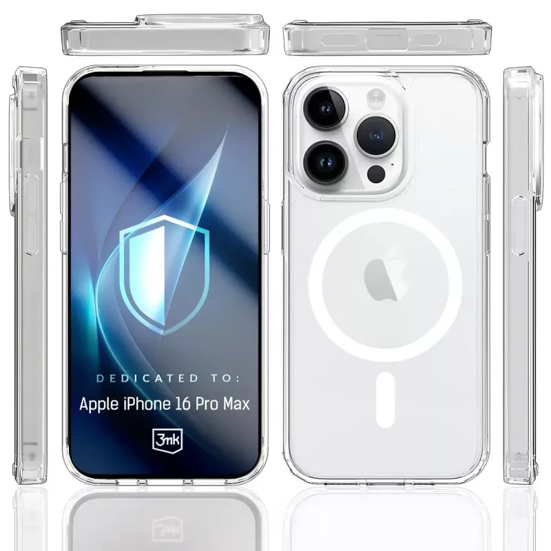 3MK Armor MagCase apsauginis dėklas iPhone 16 Pro Max, MagSafe, permatomas, TPU