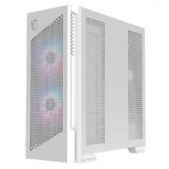Korpusas MSI MPG VELOX 300R AIRFLOW PZ Midi Tower Baltas — ATX/EATX/MicroATX/Mini-ITX, 1×3,5 colio, 4×2,5 colio, 2×USB 3.2 Gen1, šoninis langas