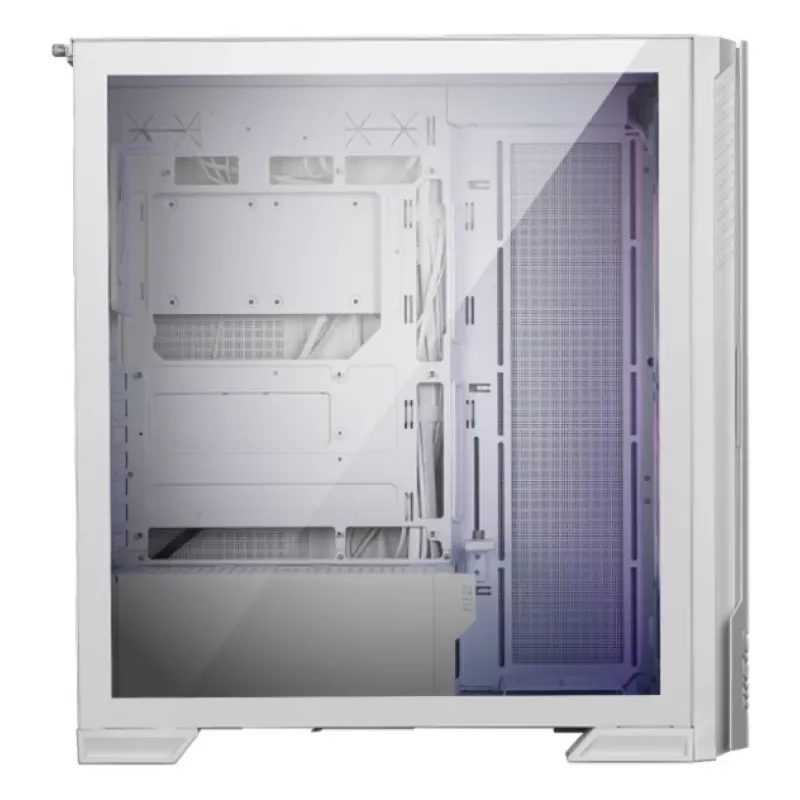 Korpusas MSI MPG VELOX 300R AIRFLOW PZ Midi Tower Baltas — ATX/EATX/MicroATX/Mini-ITX, 1×3,5 colio, 4×2,5 colio, 2×USB 3.2 Gen1, šoninis langas