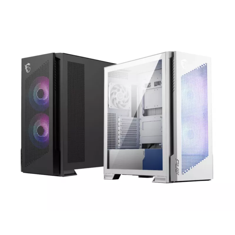 Korpusas MSI MPG VELOX 300R AIRFLOW PZ Midi Tower Baltas — ATX/EATX/MicroATX/Mini-ITX, 1×3,5 colio, 4×2,5 colio, 2×USB 3.2 Gen1, šoninis langas