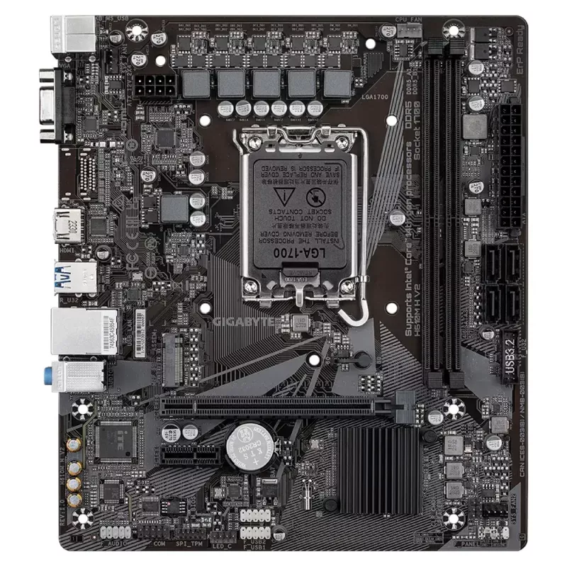 Motininė plokštė GIGABYTE H610M H V2, Intel H610, LGA 1700, Micro ATX