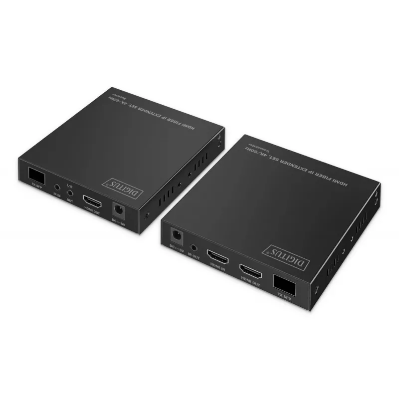 DIGITUS HDMI pluošto prailgintuvų rinkinys - 4K/60Hz, 40 km/300 m, juodas