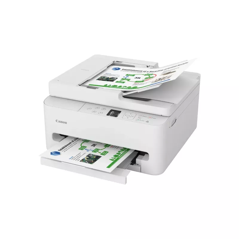 Daugiafunkcinis rašalinis spausdintuvas Canon PIXMA TS7550i — A4, 1200×1200 DPI, Wi‑Fi, spalvotas nuskaitymas/kopijavimas, dvipusė spauda (baltas)