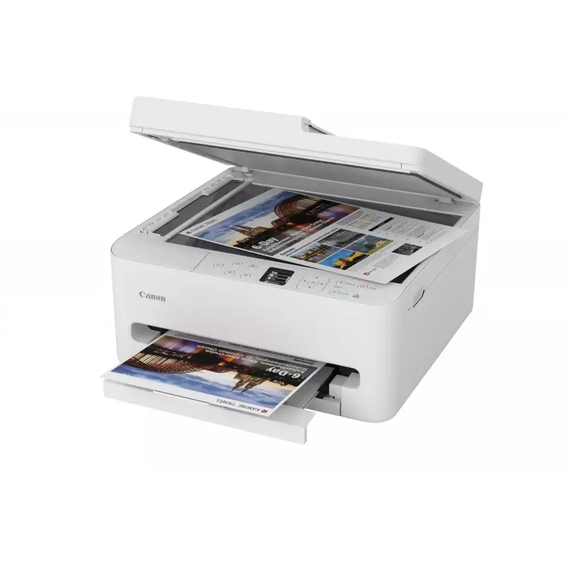 Daugiafunkcinis rašalinis spausdintuvas Canon PIXMA TS7550i — A4, 1200×1200 DPI, Wi‑Fi, spalvotas nuskaitymas/kopijavimas, dvipusė spauda (baltas)