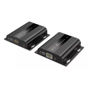 DIGITUS HDMI IP Extender rinkinys – 4K/60Hz 120/200 m, vienas prie daugelio, CAT, juodas