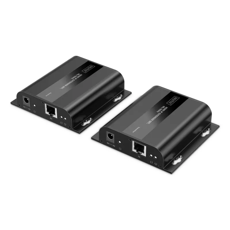 DIGITUS HDMI IP Extender rinkinys – 4K/60Hz 120/200 m, vienas prie daugelio, CAT, juodas