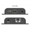 DIGITUS HDMI IP Extender rinkinys – 4K/60Hz 120/200 m, PoE, Vienas į Daug, CAT, Juoda