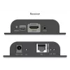 DIGITUS HDMI IP Extender rinkinys – 4K/60Hz 120/200 m, PoE, Vienas į Daug, CAT, Juoda