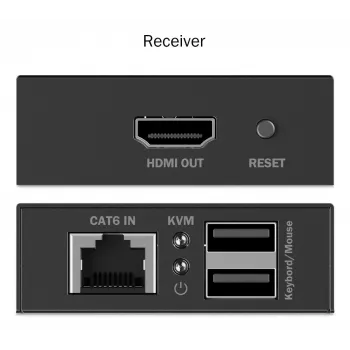 DIGITUS HDMI KVM išplėtimo rinkinys - 4K/30Hz 40/70m PoC juodas