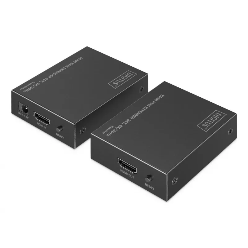 DIGITUS HDMI KVM išplėtimo rinkinys - 4K/30Hz 40/70m PoC juodas